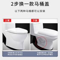 Universal Thickened Toilet Seat Cover with Soft Close for V, O, U-Shape Toilets