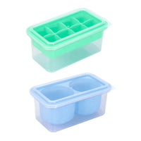 Silicone Ice Cube Tray with Lid for Freezer, Sphere and Square Molds