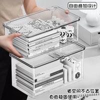 Acrylic Transparent Desktop Storage Box with Lid for Office and Stationery