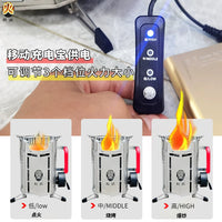KOHONG Portable Outdoor Wood Burning Stove with Gasification, Smokeless Camping Cooker, Windproof Stainless Steel