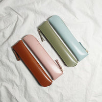 Minimalist Small Capacity Pencil Case for Boys and Girls, Apple Pencil Sleeve, Pen Protective Storage Bag, Leather Pencil Pouch