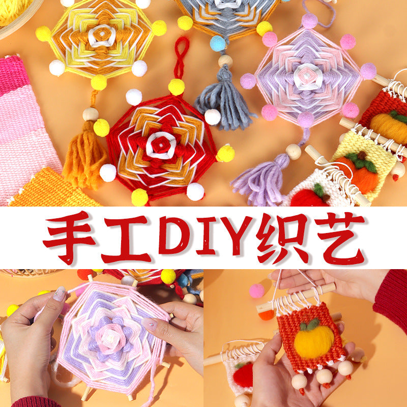 Mandala Yarn Weaving Kit for Kids' DIY Craft and Educational Activity