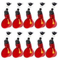 Automatic Poultry Waterer for Quail, Pigeons, and Chickens - Red Drinking Bowl with Tee Connector