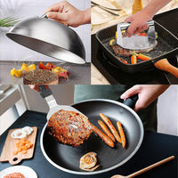 Outdoor Stainless Steel BBQ Tool Set Cooking Spatula Grill Spatula Pot Lid Cooking Burger BBQ Cookware Camping