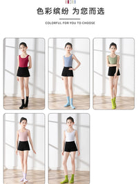 Girls' Ballet Leotard with Shorts Set for Dance Practice and Performance