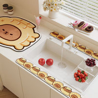 Dog Kitchen Faucet Drip Mat, Absorbent Sink Counter Pad, Trim-to-Fit, Diatomite Drying Mat