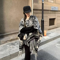 Women's Reversible Plaid/Patterned Shawl Scarf - Stylish & Versatile for Office or Casual Wear