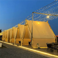 Triangular Wooden Cabin Tent for Outdoor Camping, Glamping, and Events