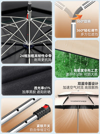 Portable Triple-Fold Outdoor Sun/Rain Protection Umbrella with Thickened Black Glue Coating, Multi-purpose Fishing Umbrella