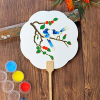 Cloisonne Enamel DIY Kit for Chinese Traditional Fan - Wedding Gift Double Happiness Mandarin Duck Design