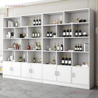 Floor-Standing Wine Cabinet with Storage and Display Shelves for Living Room