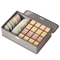 Drawer-Style Lidded Underwear and Socks Organizer Box with Dividers