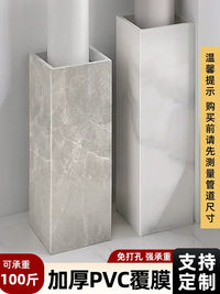 PVC Pipe Cover for Sewer Pipes, Gas Pipes, Bathroom, Balcony - Acrylic Carbon Crystal Board Decorative Shield