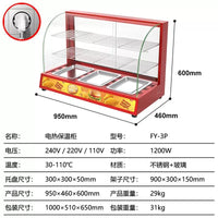 Commercial Heated Food Display Warmer Cabinet for Tarts, Bread, and Cooked Food