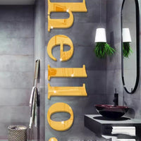 Hello Letter Acrylic 3D Wall Decal for Living Room Bathroom Dorm Decor