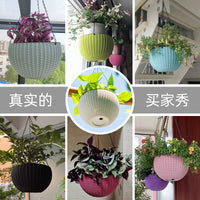 Self-Watering Hanging Planter Basket for Succulents & Greenery - Large Capacity Plastic Pot with Water Level Indicator