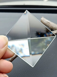 Crystal Glass Mosaic Tiles for Wall Decor, Beveled Mirror Finish, KTV Hotel Background Wall