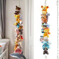 Hand-Woven Macrame Toy Hammock Wall Decor for Stuffed Animals and Photos