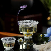Handmade Decal Heat-Resistant Glass Gaiwan Tea Bowl Set for Kung Fu Tea