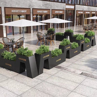 Galvanized Steel Planter Box Outdoor Iron Art Combination for Commercial Streets, Squares, Courtyards, Balconies