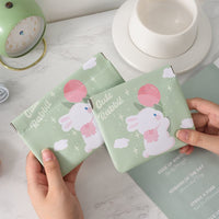 Cute Printed Cosmetic Bag Portable Lipstick Storage Pouch Earphone Cable Organizer Automatic Closure