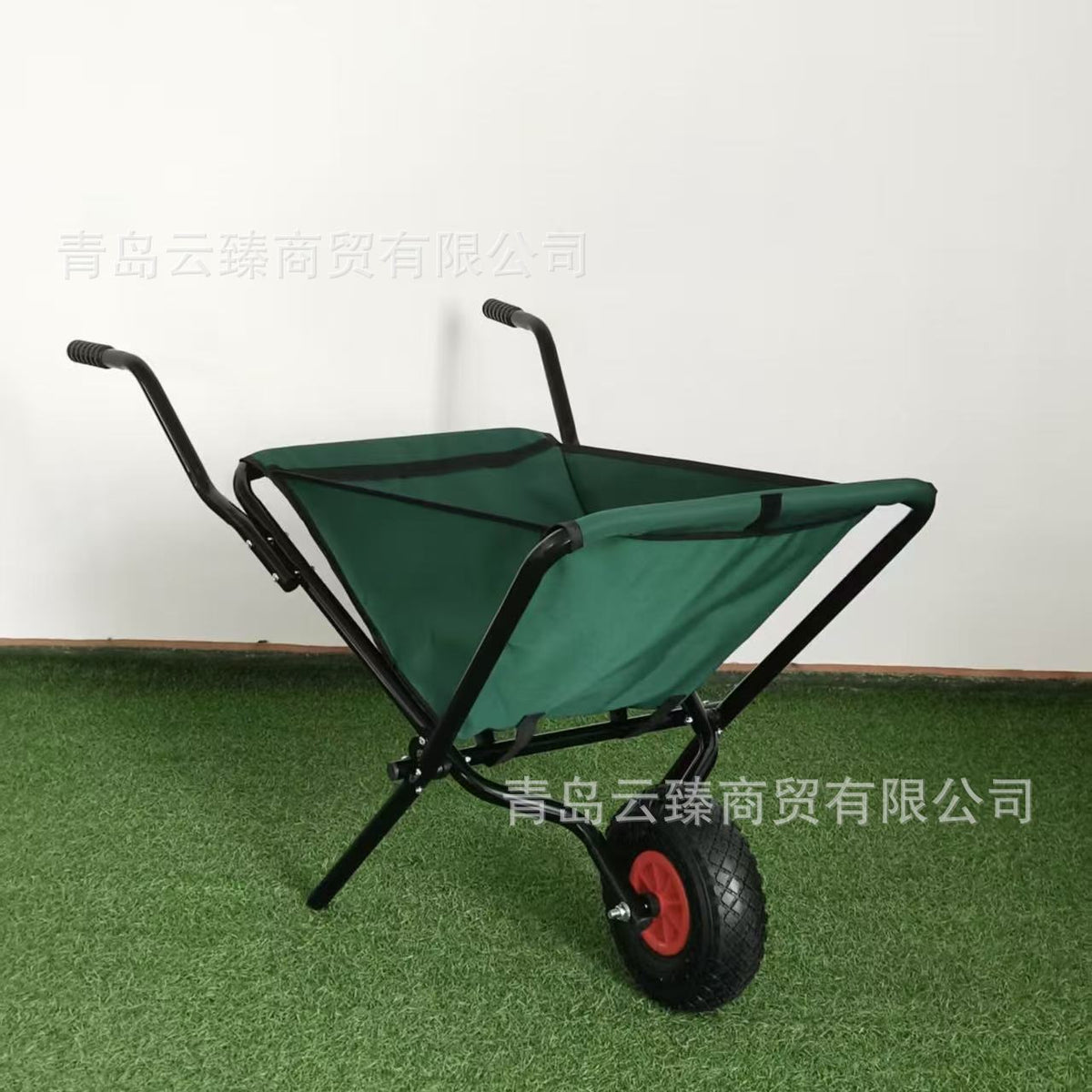 Foldable Garden Cart with Fabric Bag, Portable Yard Waste Collector, Outdoor Utility Cart for Leaves and Debris