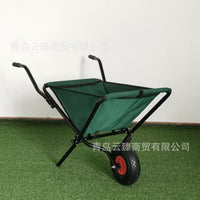 Foldable Garden Cart with Fabric Bag, Portable Yard Waste Collector, Outdoor Utility Cart for Leaves and Debris