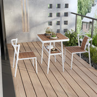Outdoor Patio Table and Chair Set, Simple Leisure Balcony Tea Table and Chairs Combination for Home, Small Apartment Courtyard Furniture