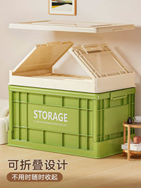 Foldable Storage Bin with Lid and Wheels, Large Capacity Plastic Organizer for Clothes, Home, and Camping