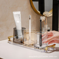 Glass Mouthwash Cup Set for Couples and Families, Hotel Bathroom Tumbler