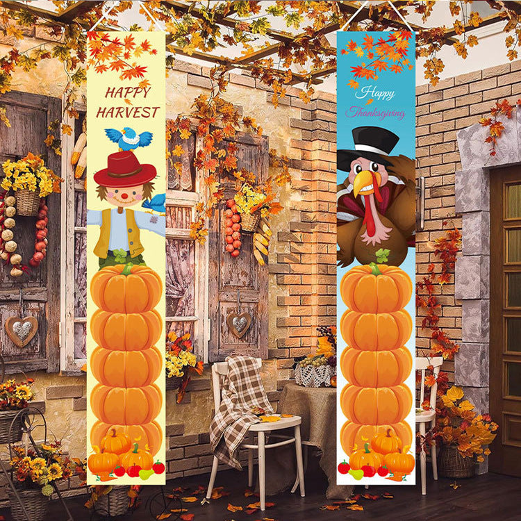 Thanksgiving Harvest Festival Porch Sign Banner for Indoor Outdoor Decoration