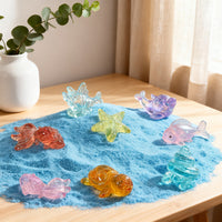 Crystal Gemstone Mini Sea Animal Toys for Kids, Assorted Models