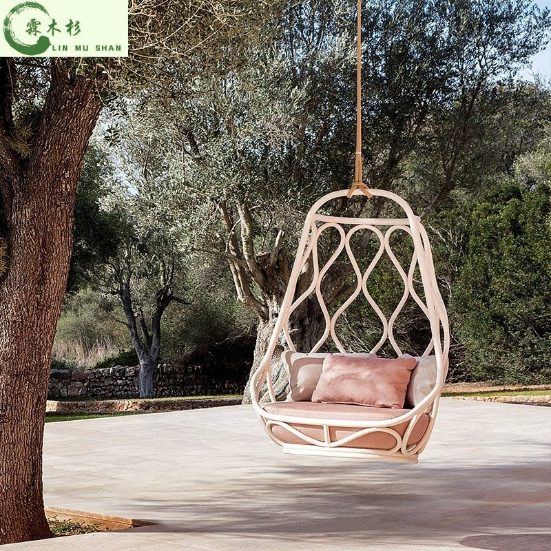 Nordic Outdoor Aluminum Alloy Hanging Basket Chair Single Indoor Balcony Creative Hammock for Courtyard Garden