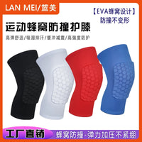 Honeycomb Padded Compression Knee Sleeve for Sports, Basketball, Cycling, Running