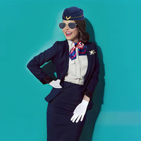 Halloween Pilot Captain Flight Attendant Cosplay Costume Set