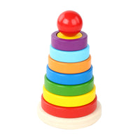 Wooden Stacking Geometric Tower Toy for Toddlers and Kids