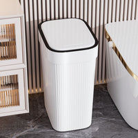 Slim Press-Top Trash Can for Home Living Room Bathroom Kitchen with Lid
