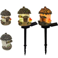 Solar-Powered Resin Animal & House Garden Stake Lights - LED Landscape Decorative Lamps for Yard & Lawn