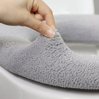 Plush Toilet Seat Cover, Universal Thickened Washable Toilet Seat Cushion for Winter, Warm and Soft