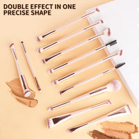 Nongying 16-Piece Double-Ended Makeup Brush Set for Eyes and Face
