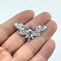 Gothic Skull Moth Pendant for DIY Jewelry Making