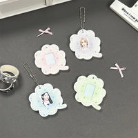 Acrylic Four-Leaf Clover Photo Frame Keychain Card Holder for Student ID Cards