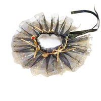 Pet Christmas Bandana Collar with Lace Bow for Cats and Small Dogs