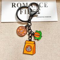 Coffee Themed Keychain Coffee Bean Coffee Maker Pendant Bag Charm Gift for Coffee Lovers