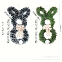 Easter Bunny Bow Wreath Door Decor for Spring