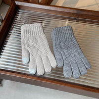 Men's Winter Warm Alpaca Lined Touchscreen Gloves for Outdoor Cycling