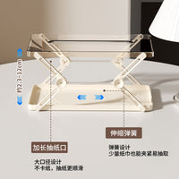 Adjustable Spring Tissue Box Holder for Living Room and Dining Table, Foldable Napkin Dispenser