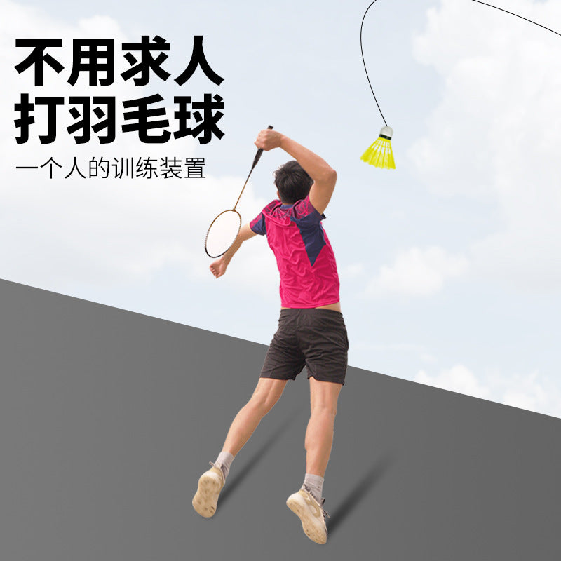 Single Player Badminton Trainer Set for Indoor Outdoor Practice - Solo Rebound Shuttlecock Training for Kids and Adults