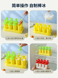 Ice Cream Mold with Lid Household DIY Popsicle Ice Pop Maker Ice Cube Tray Frozen Ice Cream Tool