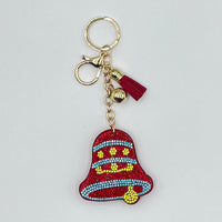 Christmas Rhinestone Tassel Keychain Bag Charm
